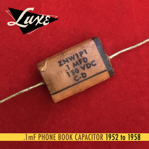 1952-1958 Phone Book: Wax Impregnated Paper & Foil .1mF Capacitor