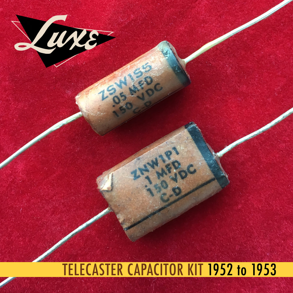 1952-1953 Telecaster: Wax Impregnated Paper & Foil .1mF & .05mF Capacitors