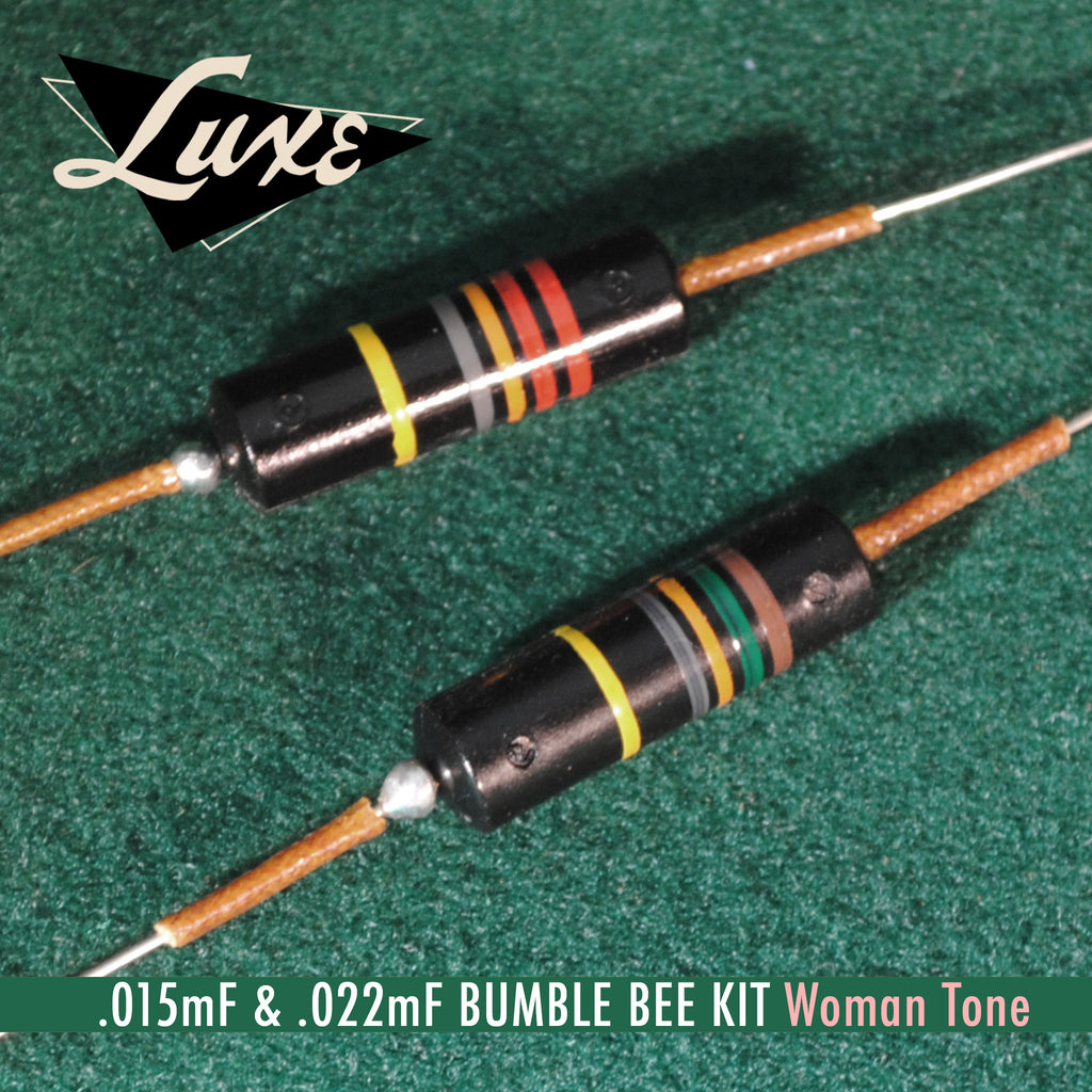 Woman Tone Capacitor Kit: Oil-Filled .022mF & .015mF Bumblebee Capacitors